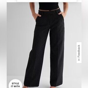 Editor Mid Rise Pinstripe Relaxed Trouser Pant